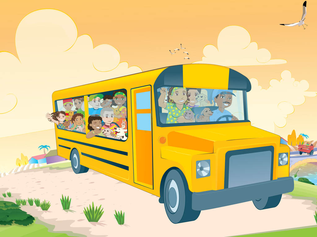 FreeVector-Kids-In-School-Bus Kids In School Bus“, juanikitoex, licencirano pod CC BY-SA 4.0 (https://creativecommons.org/licenses/by-sa/4.0/ )