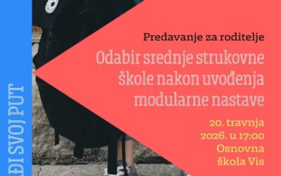 Predavanje za roditelje učenika OŠ Vis: Odabir srednje strukovne škole nakon uvođenja modularne nastave